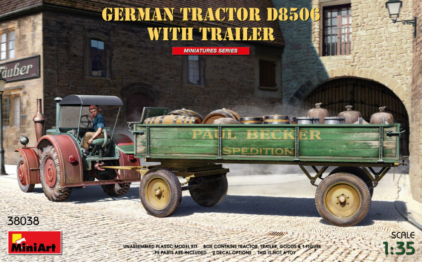 German Tractor D8506 with Trailer Kit 1:35 DS Modellismo German Tractor D8506 with Trailer scala 1:35