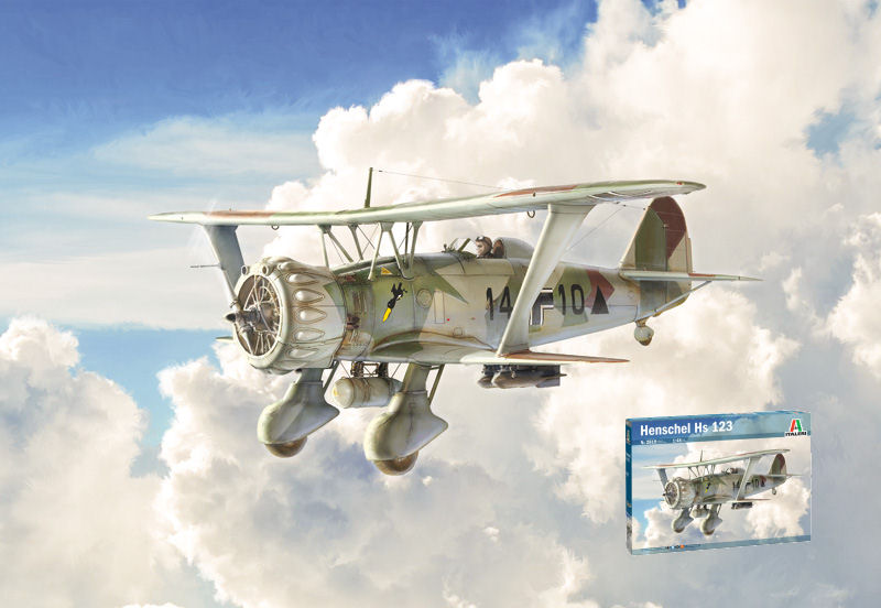 Henschel HS 123 Kit 1:48 DS Modellismo Henschel Hs 123 Kit scala 1:48 Italeri
