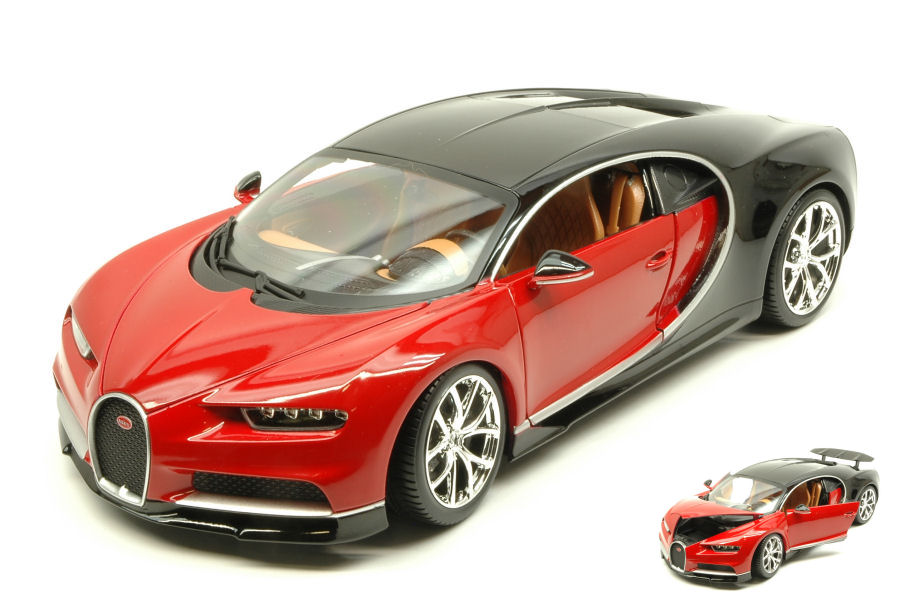 Bugatti Chiron 2016 Red/Black 1:18 DS Modellismo Bugatti Chiron 2016 Red/Black scala 1:18