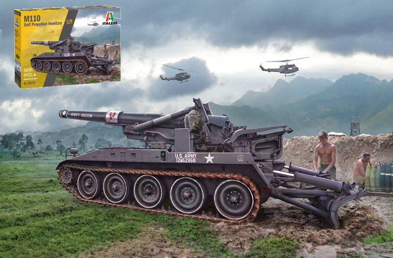 M110 A1 KIT 1:35 DS Modellismo M110 A1 Kit scala 1:35 Italeri