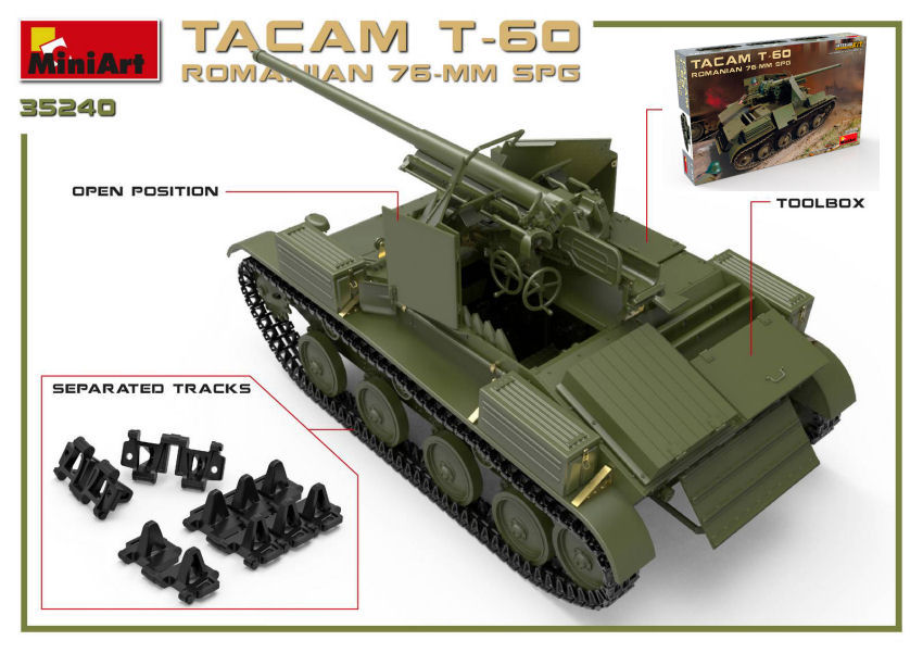 Romanian 76 mm SPG Tacam T-60 Interior Kit 1:35 DS Modellismo Romanian 76 mm Spg Tacam T-60 scala 1:35