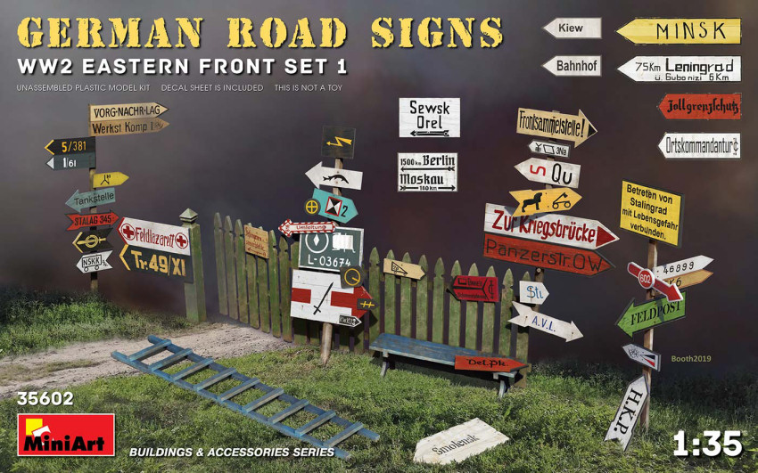German Road Signs WW2 Eastern Front Set 1 Kit 1:35 DS Modellismo German Road Signs WW2 Eastern scala 1:35