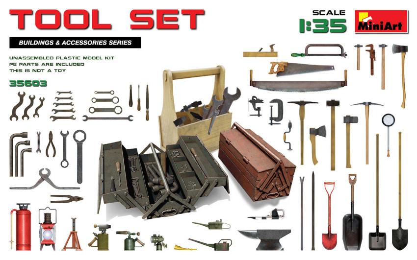 Tool Set Kit 1:35 DS Modellismo Tool Set Kit scala 1:35 Miniart