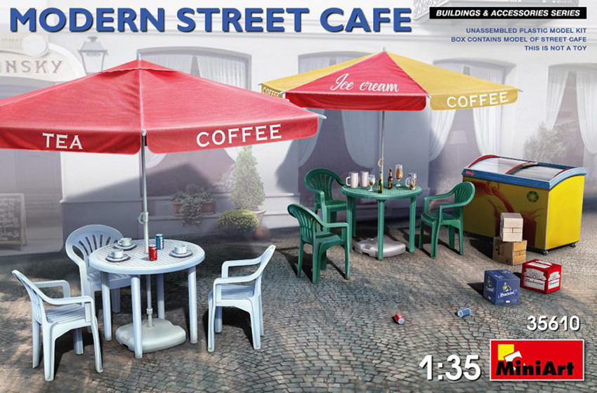 Modern Street Cafe Kit 1:35 DS Modellismo Modern Street Cafe Kit scala 1:35 Miniart