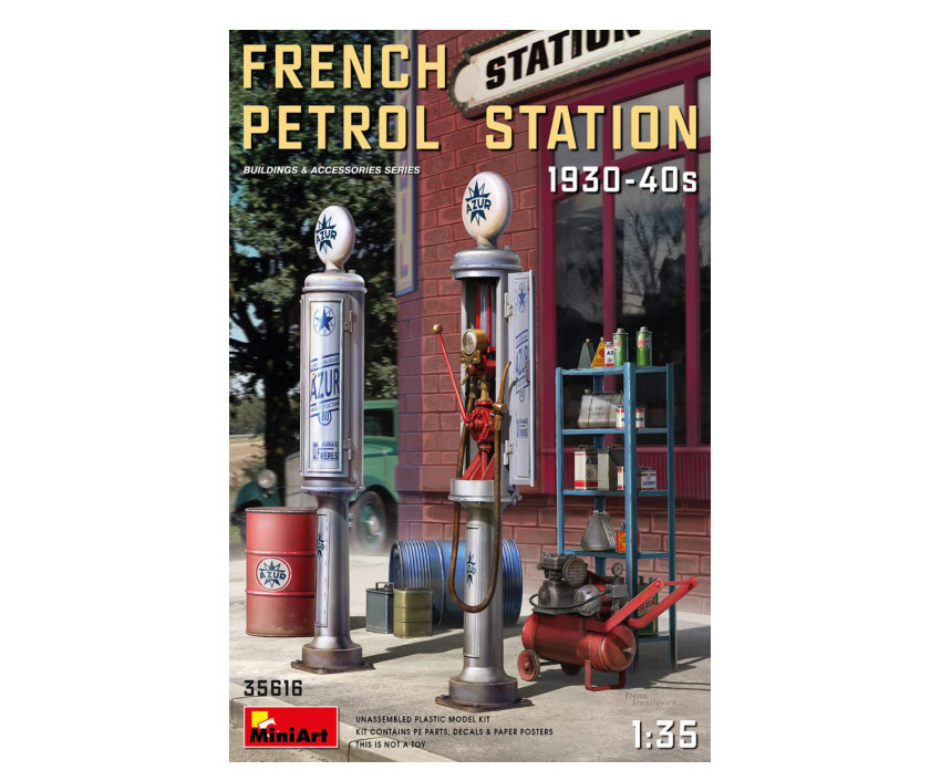 French Petrol Station 1930-40S Kit 1:35 DS Modellismo French Petrol Station 1930-40S scala 1:35