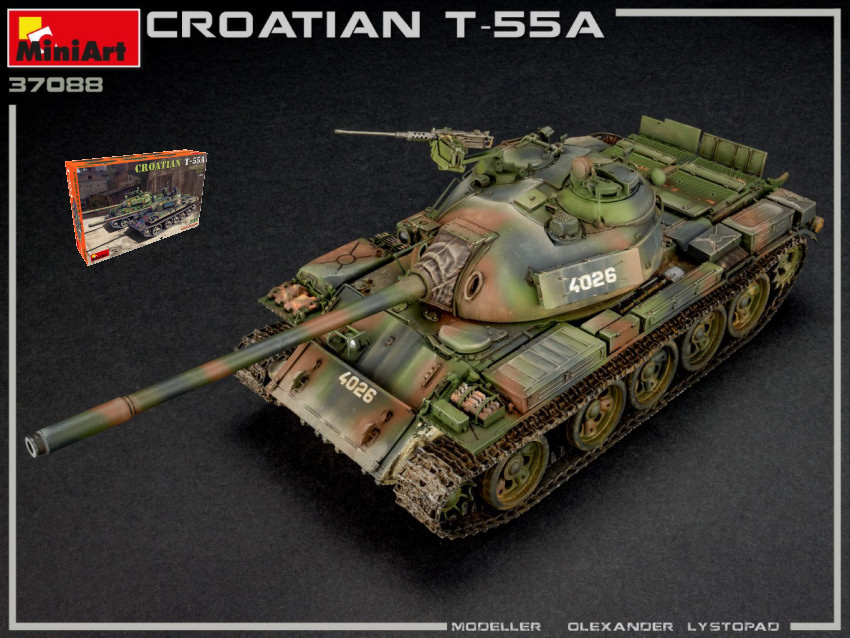 Croatian T-55A Kit 1:35 DS Modellismo Croatian T-55A Kit scala 1:35 Miniart