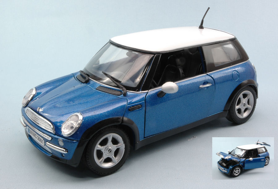 Mini Cooper 2001 Blue/White 1:18 DS Modellismo Mini Cooper 2001 Blue/White scala 1:18