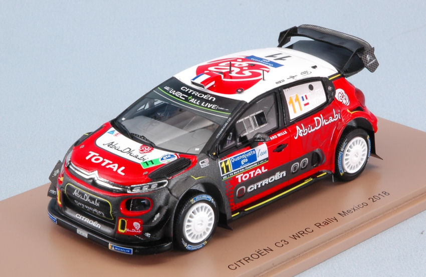 Citroen C3 WRC N.11 5th Rally Guanajuato Mexico 2018 S.Loeb-D.Elena DS Modellismo Citroen C3 WRC 5th Rally scala 1:43