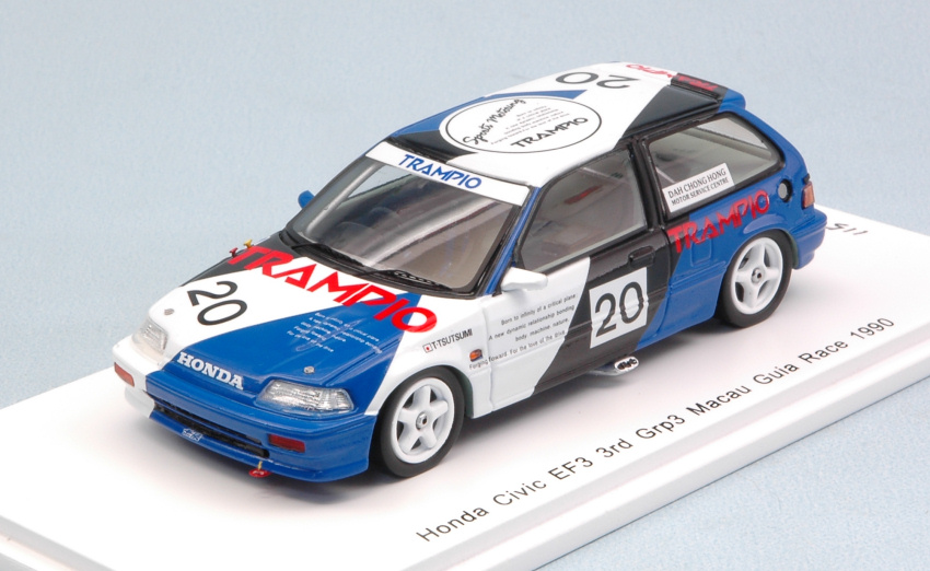 Honda Civic EF3 N.20 3rd Macau Guia Race 1990 Tomohiko Tsutsumi 1:43 DS Modellismo Honda Civic EF3 3rd Macau Guia scala 1:43