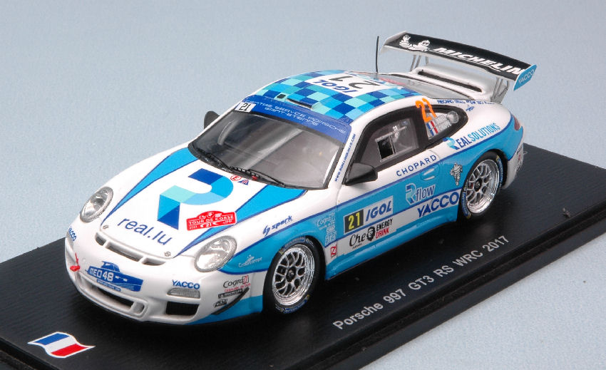 Porsche 997 GT3 N.21 18th T.De Corse WRC 2017 P.Chiappe-R.Dumas 1:43 DS Modellismo Porsche 997 GT3 18th T.De Corse scala 1:43