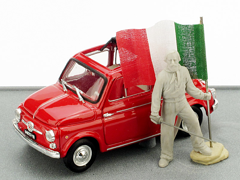 Fiat 500 150Mo Unita' D' Italia Garibaldi 1:43 DS Modellismo Fiat 500 150Mo Unita' D' Italia scala 1:43