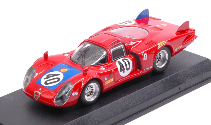 Alfa Romeo 33.2 N.40 6th LM 1968 M.Casoni-G.Biscaldi 1:43 DS Modellismo Alfa Romeo 33.2 6th LM 1968 scala 1:43