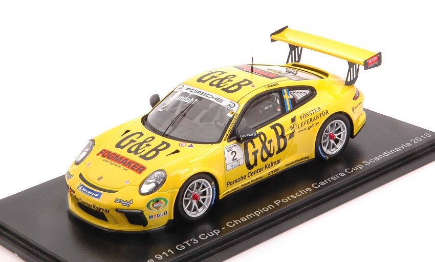 Porsche 911 GT3 Cup N.2 Carrera Cup Scandinavia 2018 L.Sundahl 1:43 DS Modellismo Porsche 911 GT3 Cup Carrera Cup scala 1:43