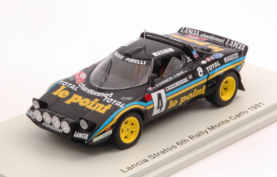 Lancia Stratos N.4 6th Monte Carlo 1981 B.Darniche-A.Mahe' DS Modellismo Lancia Stratos 6th Monte Carlo scala 1:43
