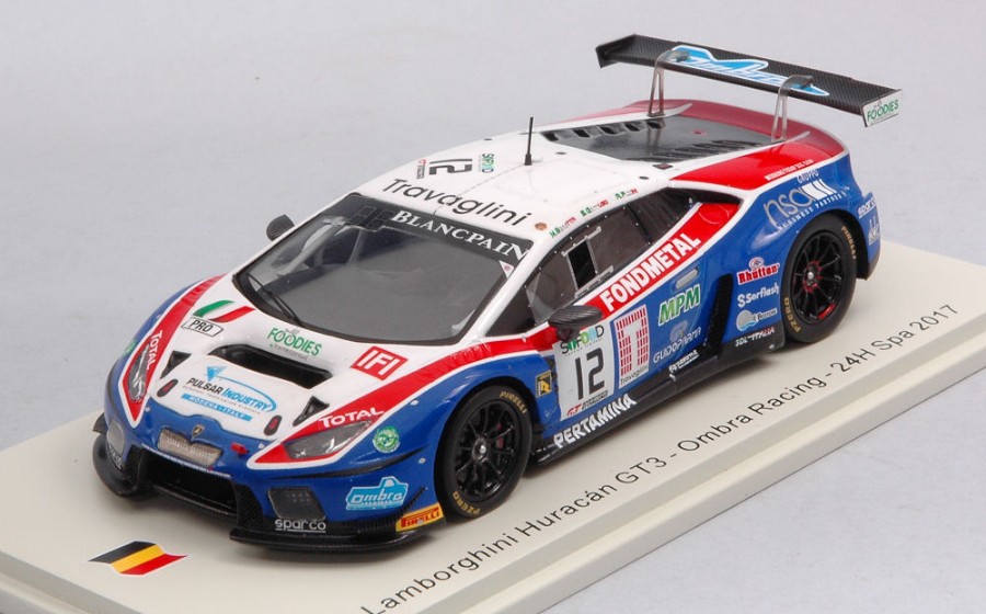 Lamborghini Huracan GT3 N.12 24 H Spa 2017 Beretta-Gattuso-Piccini 1:43 DS Modellismo Lamborghini Huracan GT3 24 H Spa scala 1:43