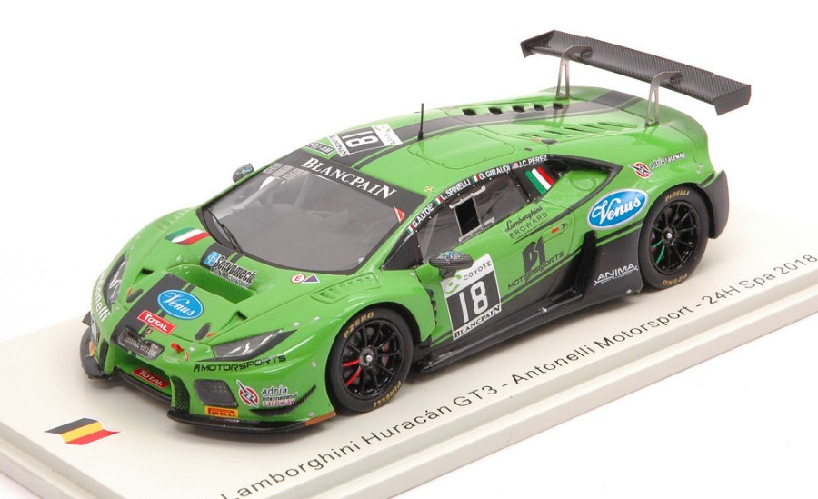 Lamborghini Huracan GT3 N.18 24 H Spa 2018 Perez-Giraudi-Spinelli-Altoe DS Modellismo Lamborghini Huracan GT3 24 H Spa scala 1:43