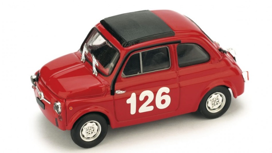 Fiat 595 Abarth N.126 1st Premio Campagnano Vallelunga 1965 R.Pinto 1:43 DS Modellismo Fiat 595 Abarth 1st Premio scala 1:43