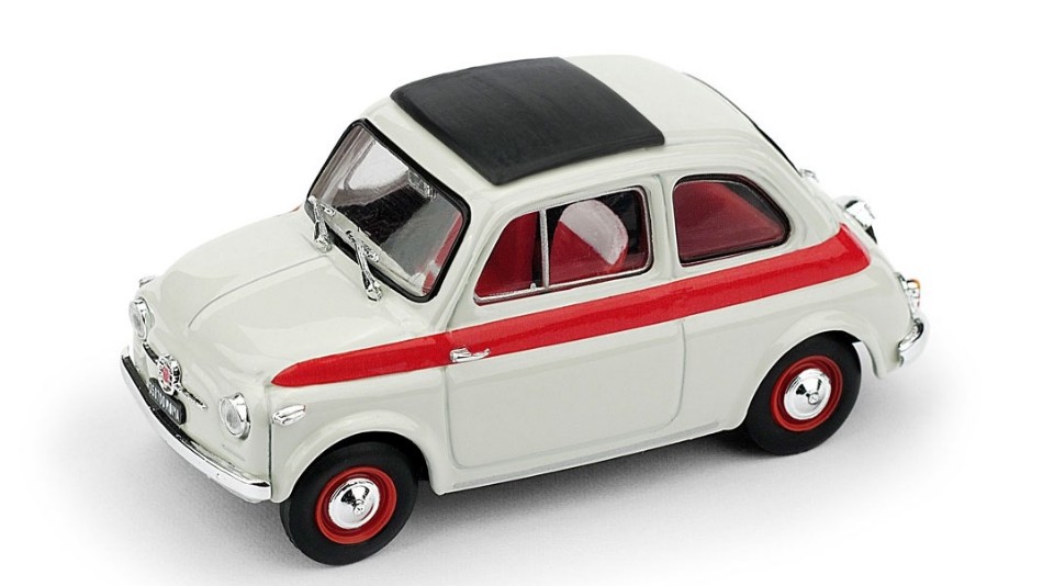 Fiat 500 1959 Tetto Apribile Sport 2A Serie Chiusa Bianco/Rosso 1:43 DS Modellismo Fiat 500 1959 Tetto Apribile scala 1:43