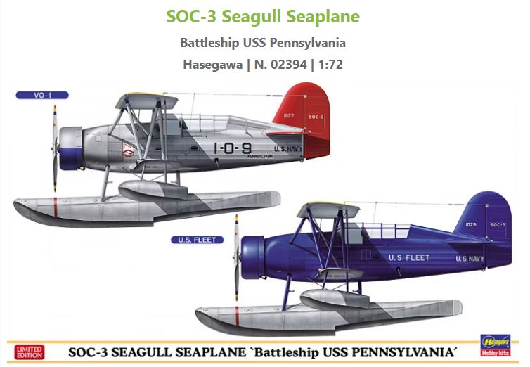 SOC.3 Seagull Seaplane USS Pennsylvania (2in1) Kit 1:72 DS Modellismo SOC.3 Seagull Seaplane Uss scala 1:72