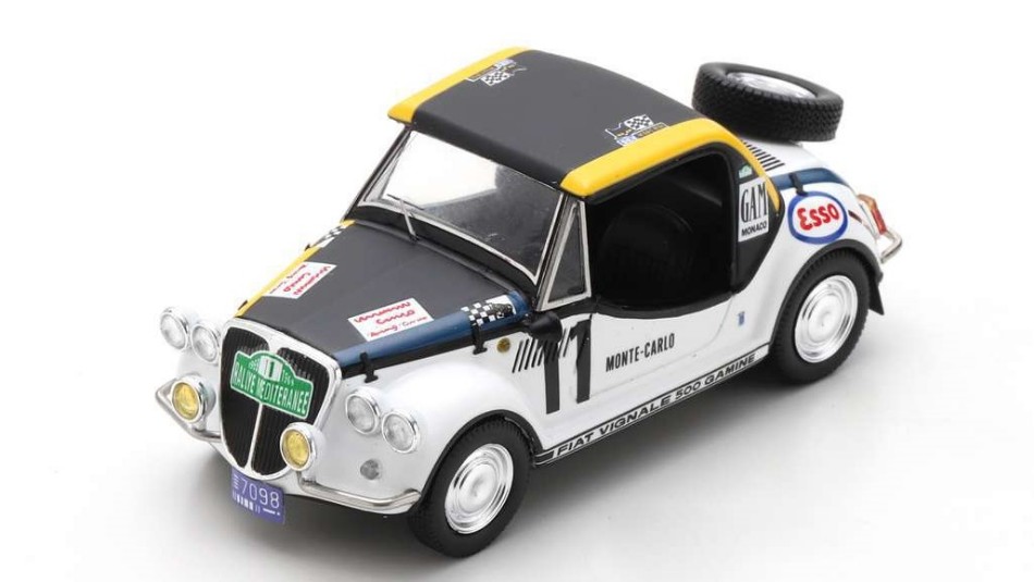 Fiat 500 Gamine N.11 Monte Carlo 1969 R.F.Dulbecco-Y.Le Graverend DS Modellismo Fiat 500 Gamine Monte Carlo 1969 scala 1:43
