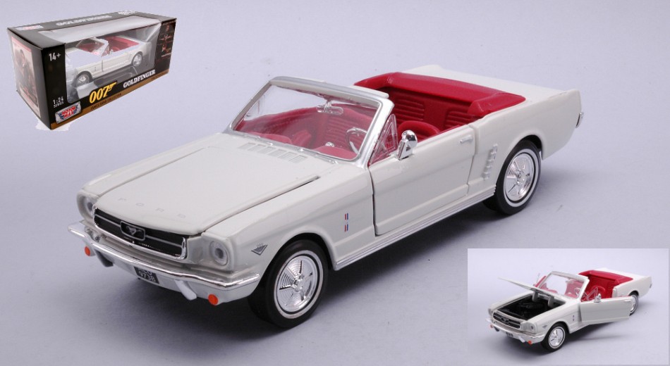 Ford Mustang 1/2 Convertible 1964 James Bond 007 Goldfinger 1:24 MotorMax DS Modellismo Ford Mustang Convertible 1964 scala 1/2