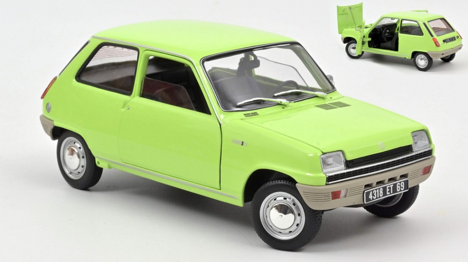 Renault 5 1972 Light Green 1:18 DS Modellismo Renault 5 1972 Light Green scala 1:18 Norev