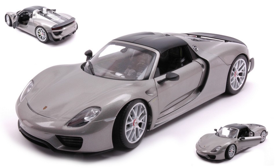 Porsche 918 Spyder W/Closed Top Grey 1:18 DS Modellismo Porsche 918 Spyder W/Closed Top scala 1:18