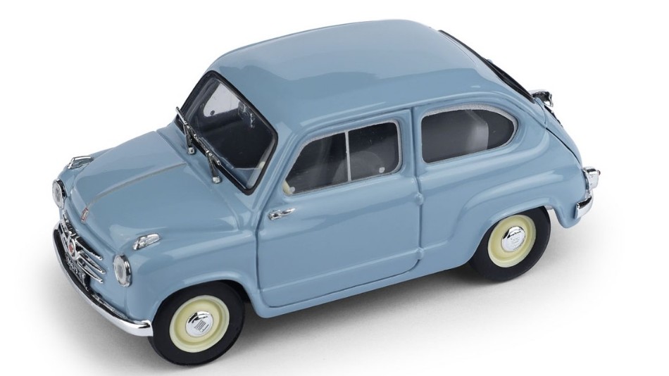 Fiat 600 1A Serie 1955 Azzurro Cenere 1:43 DS Modellismo Fiat 600 1A Serie 1955 Azzurro scala 1:43