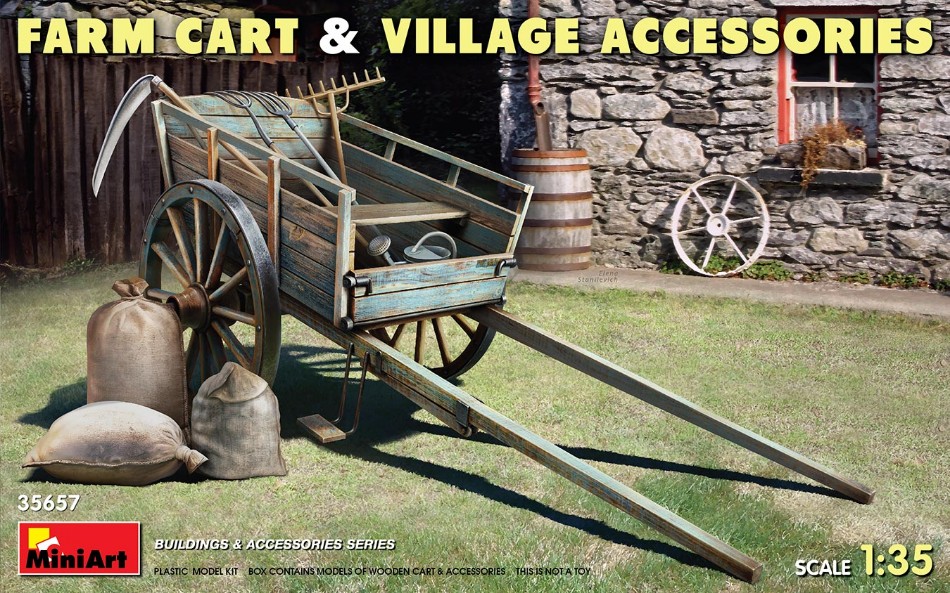 Farm Cart & Village Accessoires Kit 1:35 DS Modellismo Farm Cart & Village Accessoires scala 1:35