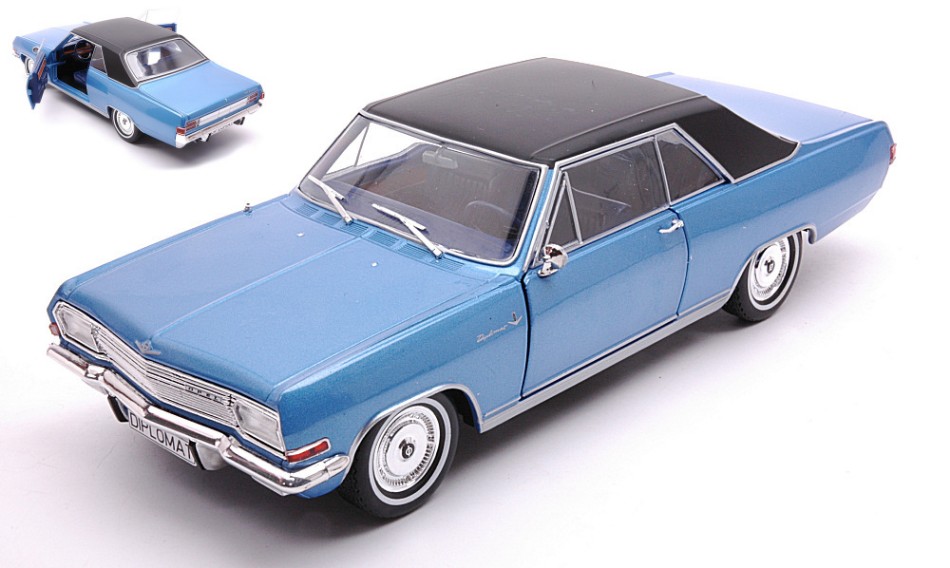Opel Diplomat A V8 Coupe Met.Blue/Black 1:24 DS Modellismo Opel Diplomat A V8 Coupe scala 1:24