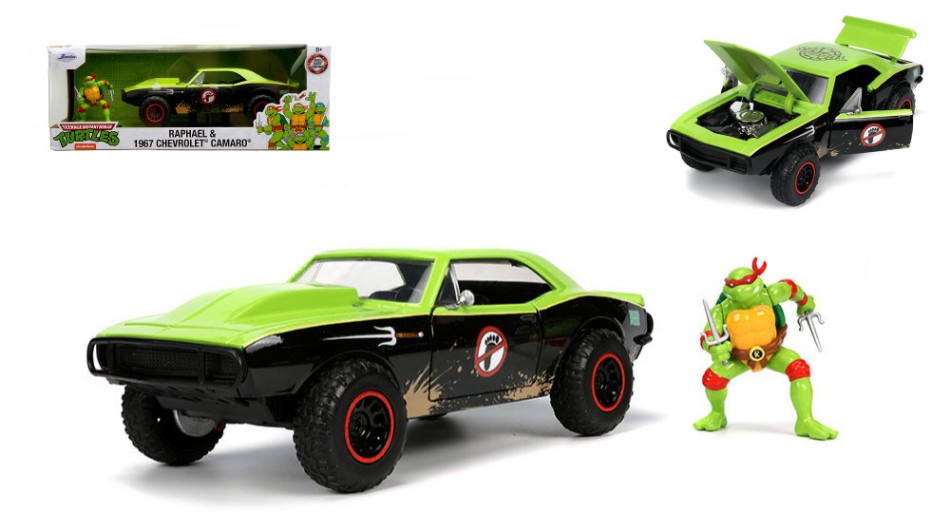 Chevrolet Camaro "Turtles Raphael" 1967 Green/Black 1:24 Jada Toys DS Modellismo Chevrolet Camaro "Turtles scala 1:24