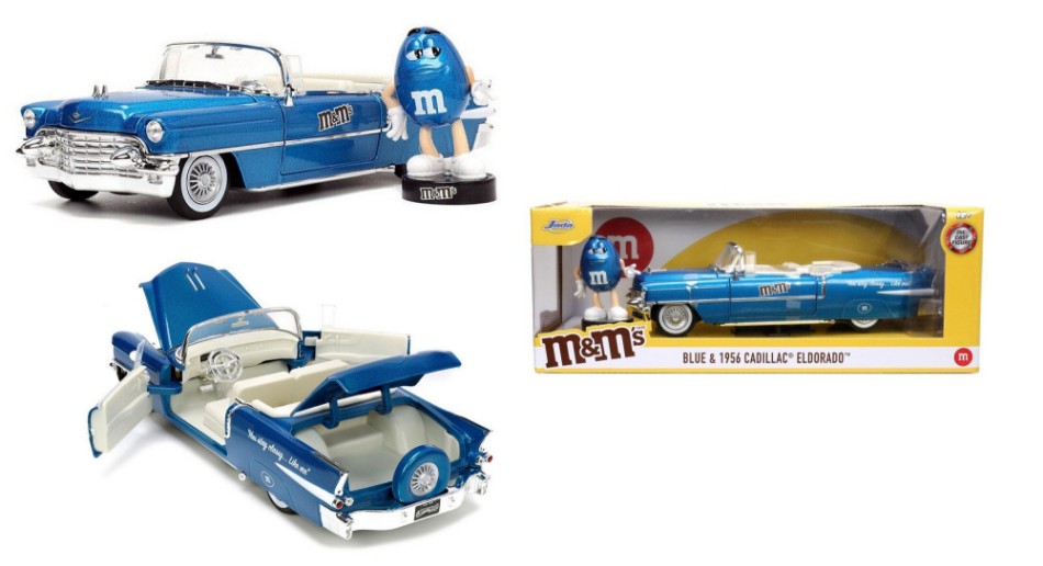 Cadillac Eldorado With Blue Figure "M&M'S" 1956 Blue 1:24 Jada Toys DS Modellismo Cadillac Eldorado With Blue scala 1:24