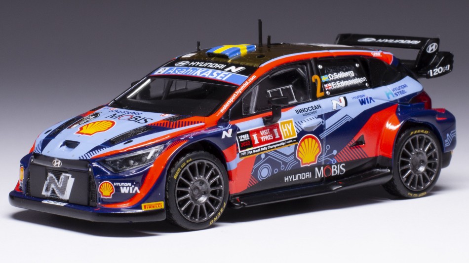 Hyundai i20 N RALLY2 N.2 Ypern Rally 2022 Sloberg/Edmondson DS Modellismo Hyundai i20 N RALLY2 Ypern Rally scala 1:43