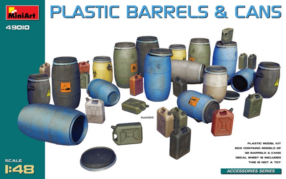 Plastic Barrels & Cans Kit 1:48 DS Modellismo Plastic Barrels & Cans Kit scala 1:48