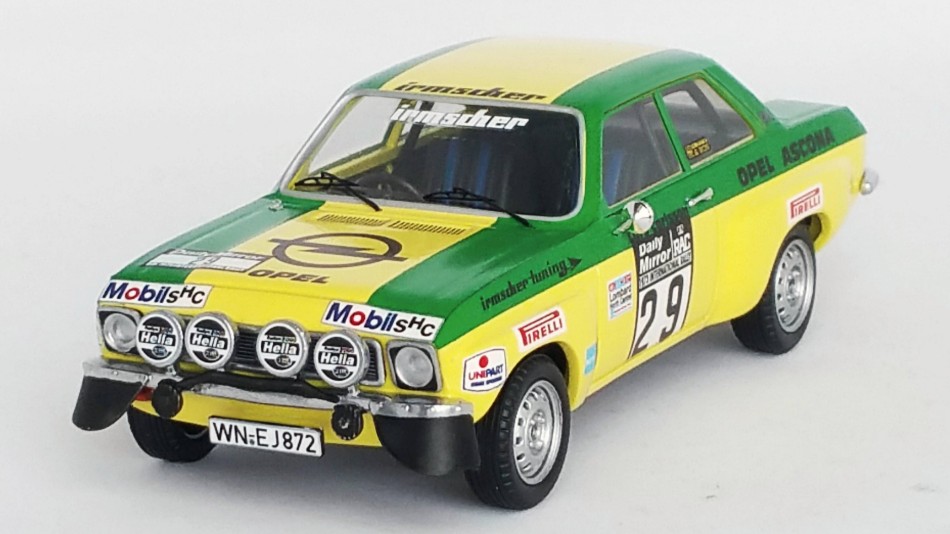 Opel Ascona N.29 Rac Rally 1973 Carlsson-Petersen DS Modellismo Opel Ascona Rac Rally 1973 scala 1:43