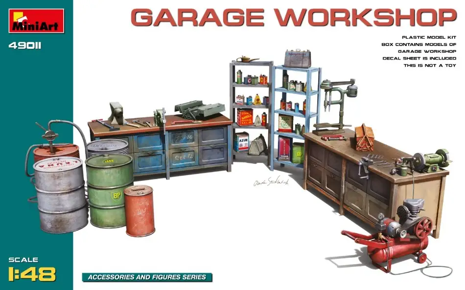 Garage Workshop Kit 1:35 DS Modellismo Garage Workshop Kit scala 1:35 Miniart