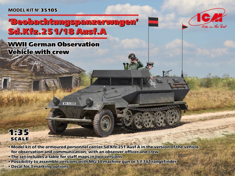 Beobachtungspanzerwagen Sd.Kfz.251/18 Ausf.A.WWII Kit 1:35 DS Modellismo Beobachtungspanzerwagen scala 1:35