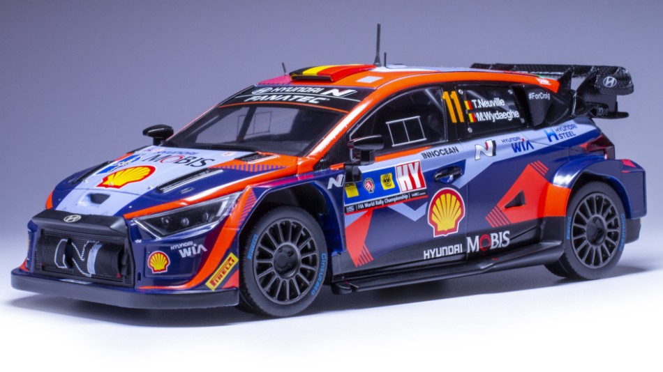 Hyundai i20 N WRC N.11 Central Europ.Rally 2023 Neuville-Wydaeghe DS Modellismo Hyundai i20 N WRC Central scala 1:18