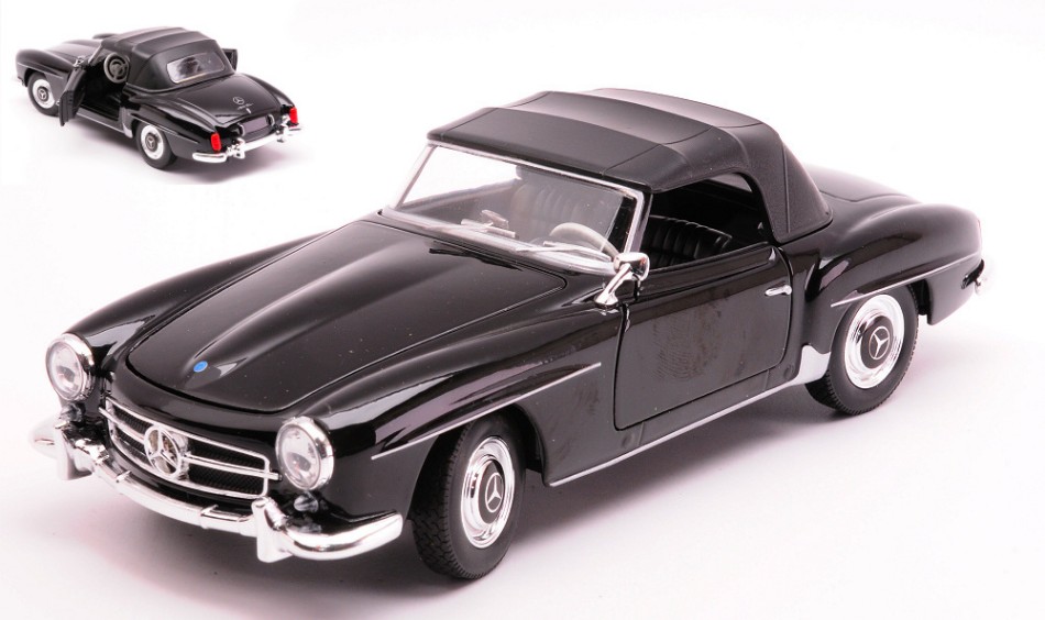 Mercedes 190Sl Closed Soft Top 1955 Black 1:24 DS Modellismo Mercedes 190Sl Closed Soft Top scala 1:24
