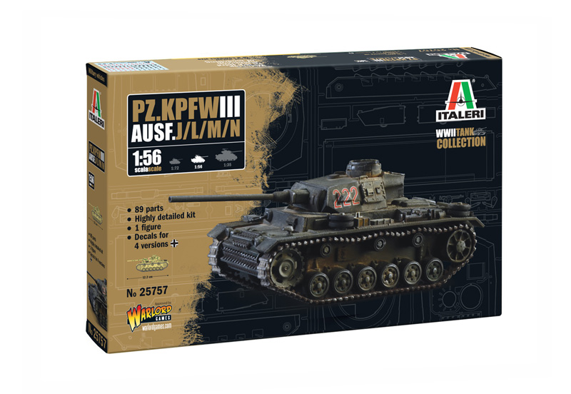 Pz.Kpfw. III Ausf.J/L/M/N KIT 1:56 DS Modellismo Pz.Kpfw. III Ausf.J/L/M/N Kit scala 1:56