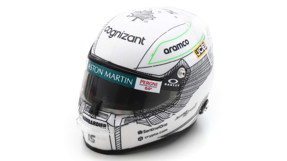 Casco Aston Martin Lance Stroll Japanese GP 2023 1:5 DS Modellismo Casco Aston Martin Lance Stroll scala 1:5