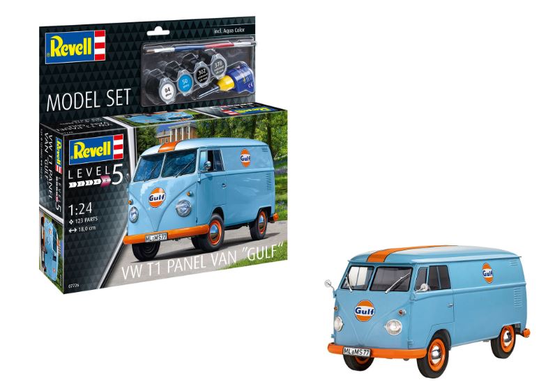 Model Set VW T1 Panel Van "Gulf" Kit 1:24 DS Modellismo Model Set VW T1 Panel Van "Gulf" scala 1:24