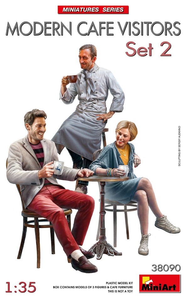 Modern Cafe Visitors Set 2 Kit 1:35 DS Modellismo Modern Cafe Visitors Set 2 Kit scala 1:35