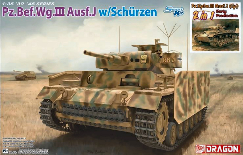 Pz.Bef.Wg.III Ausf.J.W/SCHURZEN KIT 1:35 DS Modellismo Pz.Bef.Wg.III Ausf.J.W/SCHURZEN scala 1:35