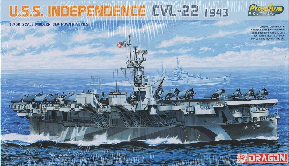 U.S.S. Independence CVL-22 1943 Kit 1:700 DS Modellismo U.S.S. Independence CVL-22 1943 scala 1:700