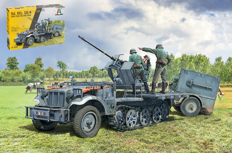 SD KFZ 10/4 W/Flak 30 and Crew Kit 1:35 DS Modellismo Sd Kfz 10/4 W/Flak 30 Crew Kit scala 1:35