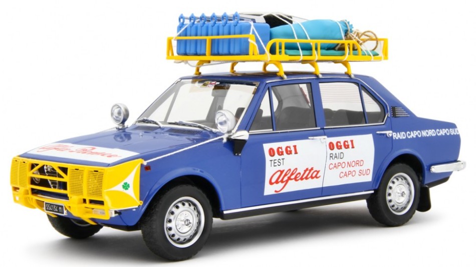 Alfa Romeo Alfetta 1.8 Raid Capo Nord Capo Sud 1973 1:18 DS Modellismo Alfa Romeo Alfetta 1.8 Raid Capo scala 1:18