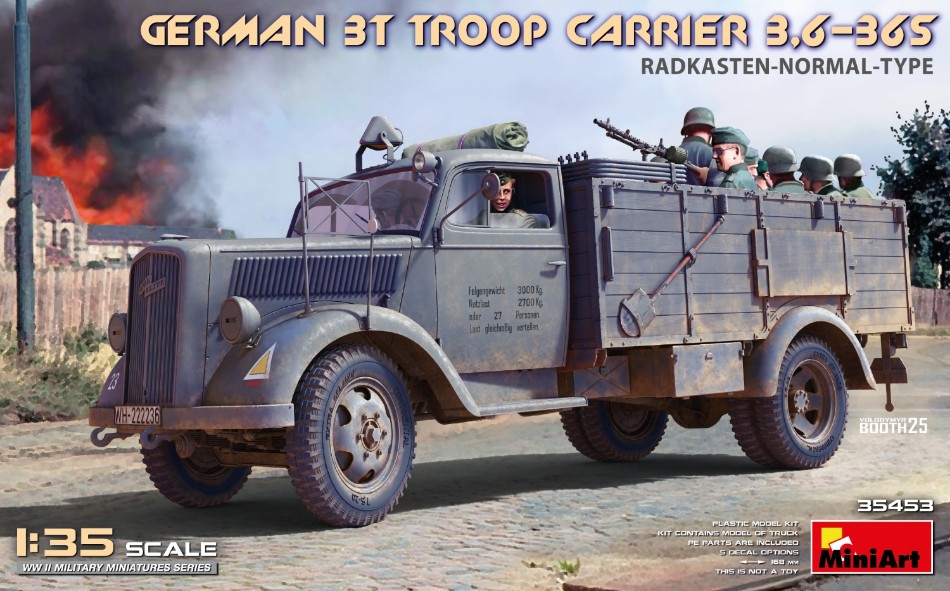 German 3t Troop Carrier 3,6-36S Radkasten-Normal Type Kit 1:35 DS Modellismo German 3t Troop Carrier 3,6-36S scala 1:35
