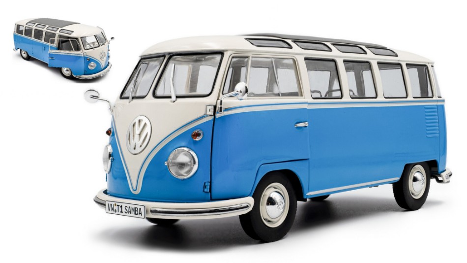 Volkswagen T1 Samba Minibus 1962 Light Blue/White 1:18 DS Modellismo Volkswagen T1 Samba Minibus 1962 scala 1:18
