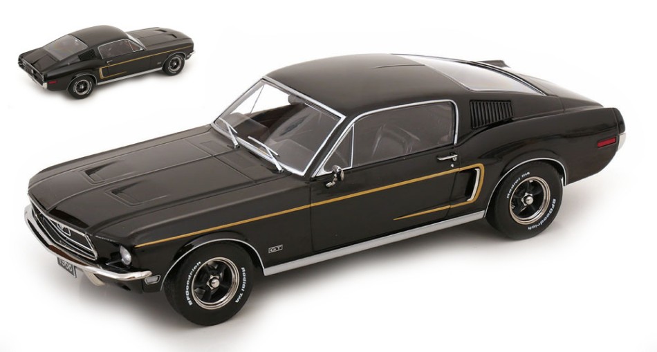 Ford Mustang GT Fastback 1968 Black 1:18 DS Modellismo Ford Mustang GT Fastback 1968 scala 1:18